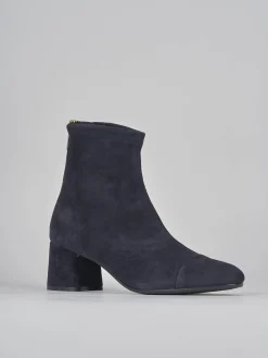 Stivaletti tacco 6cm camoscio blu