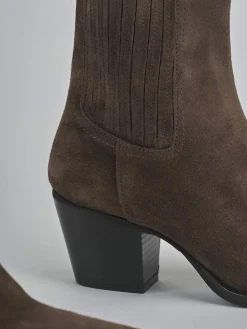 Stivaletti tacco 7cm camoscio testa