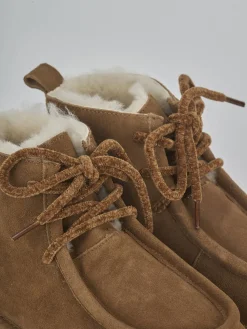 Stivaletti tacco 3cm camoscio marrone