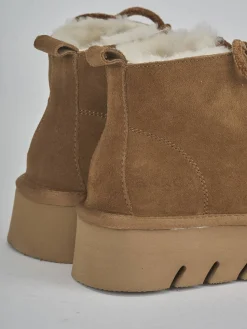 Stivaletti tacco 3cm camoscio marrone