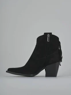 Stivaletti tacco 8cm camoscio nero