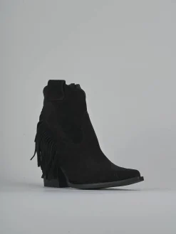 Stivaletti tacco 8cm camoscio nero