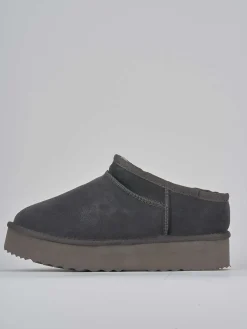 Stivaletti tacco 2cm camoscio grigio