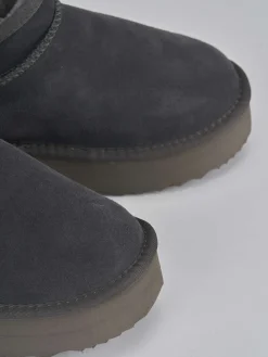 Stivaletti tacco 2cm camoscio grigio