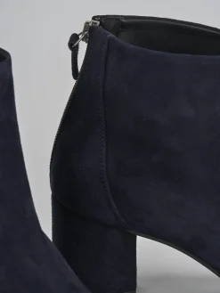 Stivaletti tacco 5cm camoscio blu