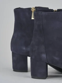 Stivaletti tacco 6cm camoscio blu