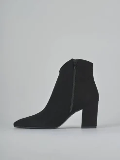 Stivaletti tacco 7cm camoscio nero