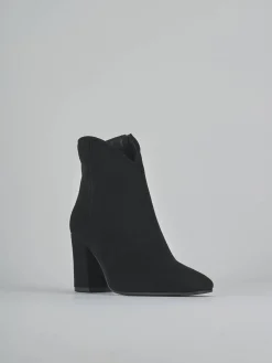 Stivaletti tacco 7cm camoscio nero