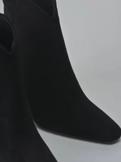 Stivaletti tacco 7cm camoscio nero