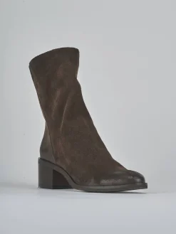 Stivaletti tacco 5cm camoscio testa