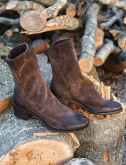 Stivaletti tacco 5cm camoscio testa