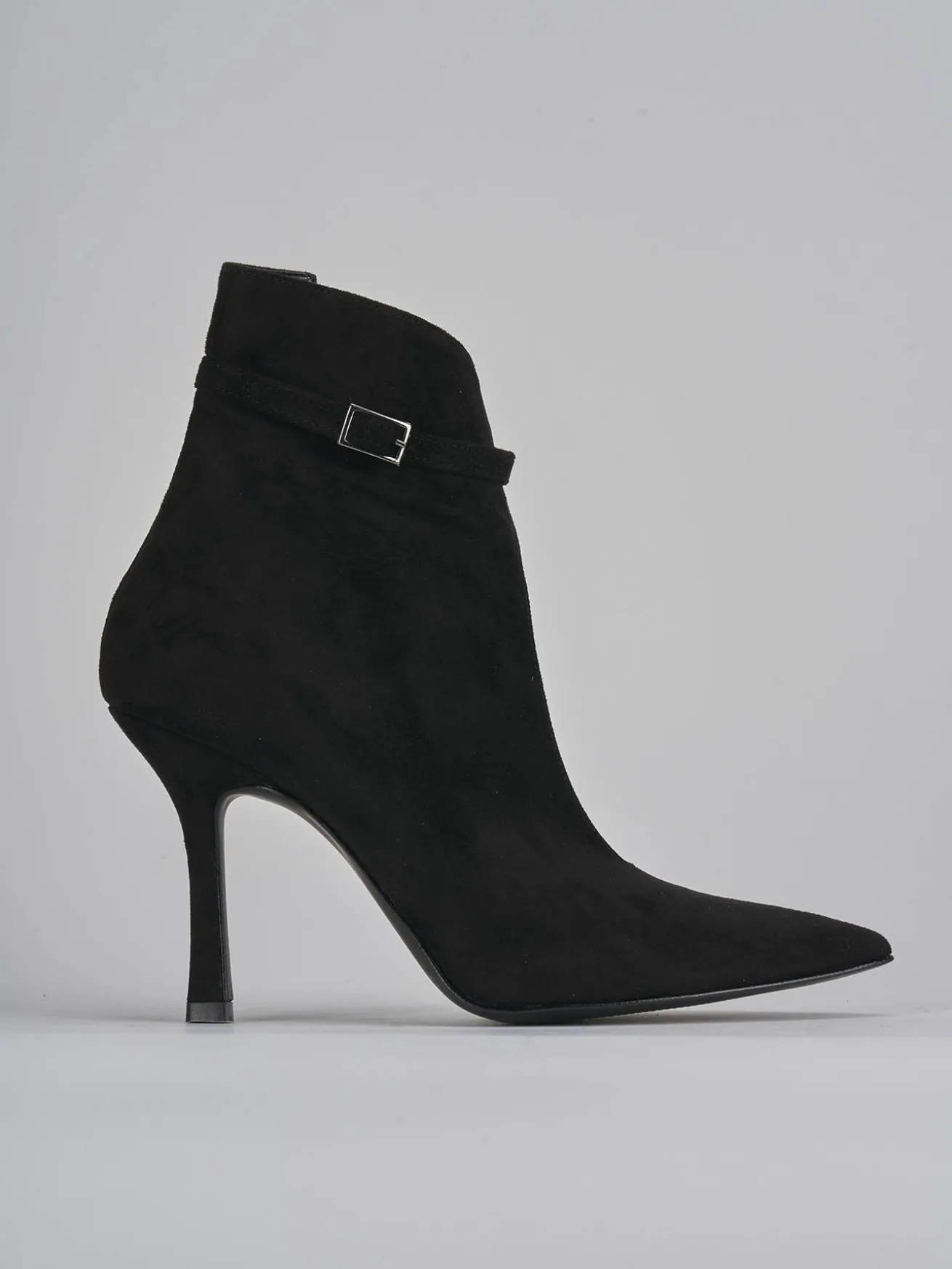 Stivaletti tacco 9cm camoscio nero