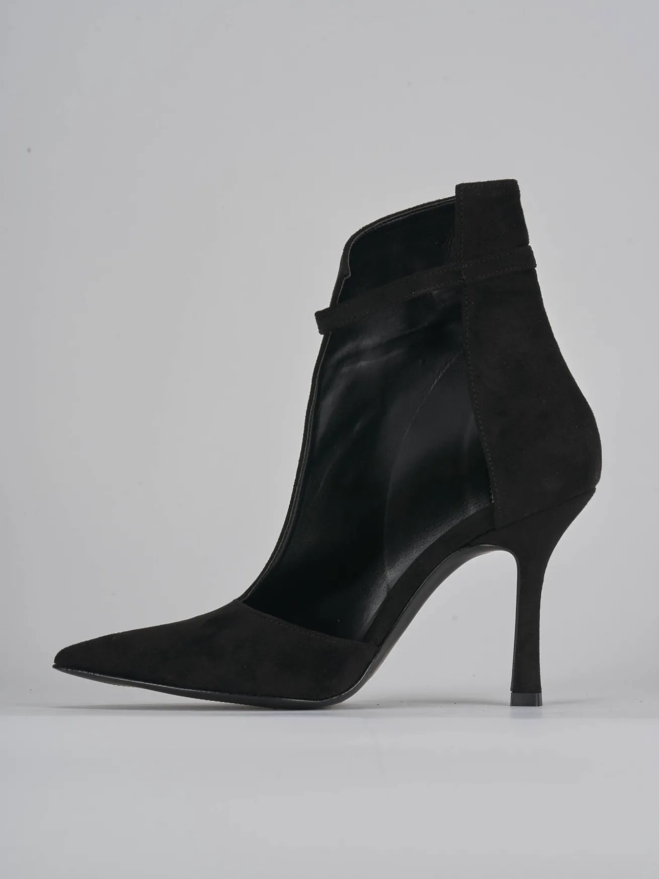 Stivaletti tacco 9cm camoscio nero