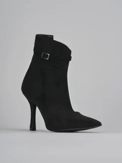 Stivaletti tacco 9cm camoscio nero