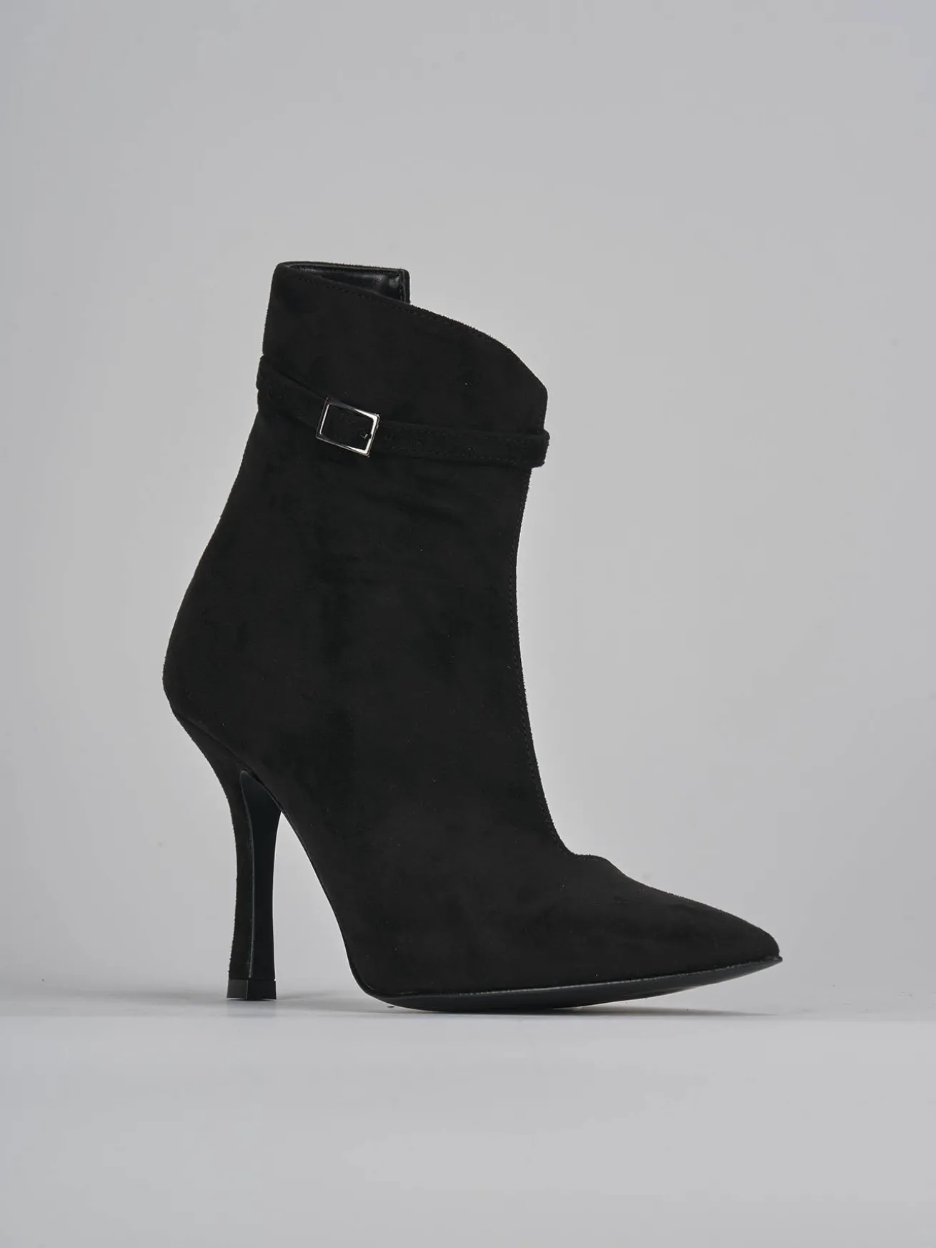 Stivaletti tacco 9cm camoscio nero