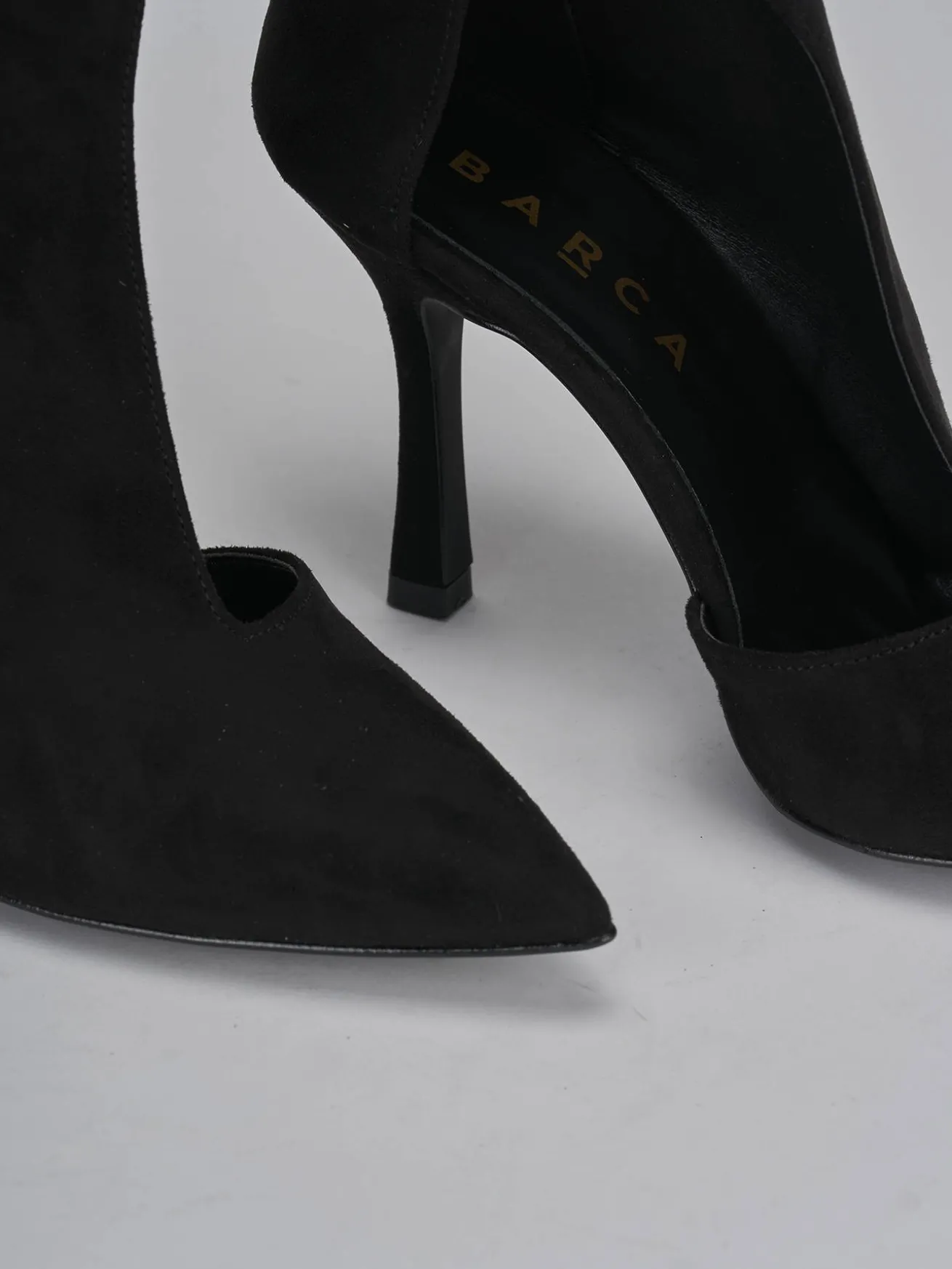 Stivaletti tacco 9cm camoscio nero