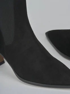 Stivaletti tacco 5cm camoscio nero