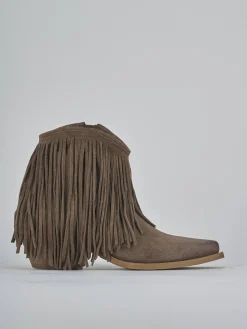 Stivaletti tacco 5cm camoscio beige