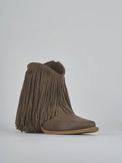 Stivaletti tacco 5cm camoscio beige