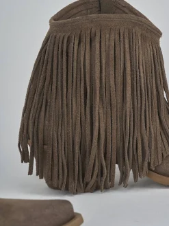 Stivaletti tacco 5cm camoscio beige