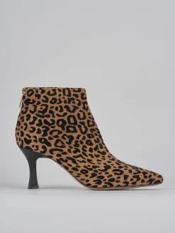 Stivaletti tacco 7cm camoscio multicolor