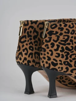 Stivaletti tacco 7cm camoscio multicolor