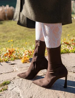 Stivaletti tacco 9cm camoscio testa