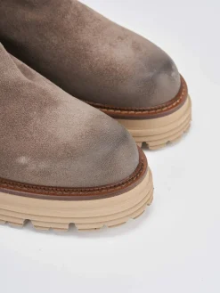 Stivaletti tacco 2cm camoscio beige