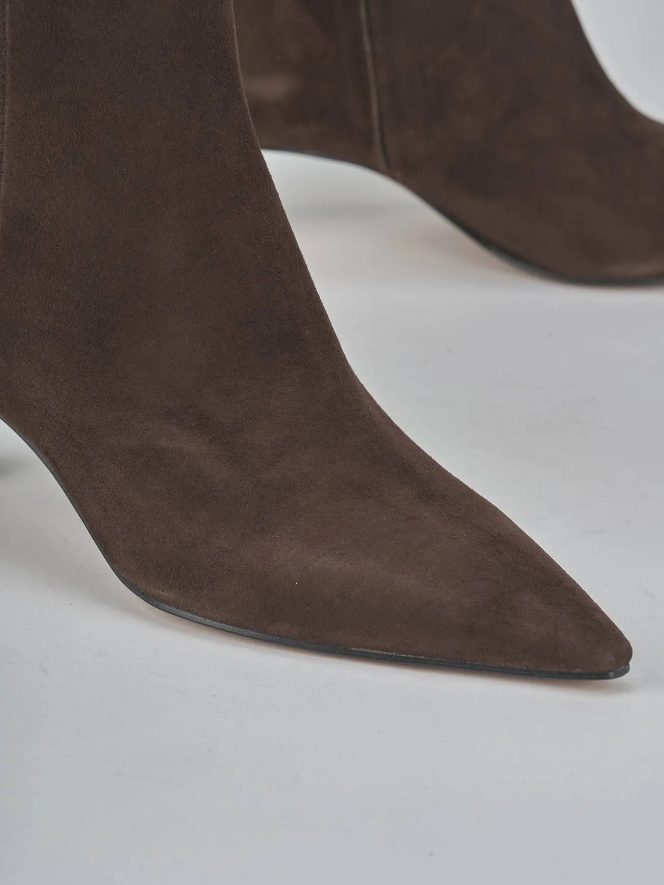 Stivaletti tacco 6cm camoscio testa