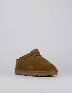 Stivaletti tacco 1cm camoscio marrone