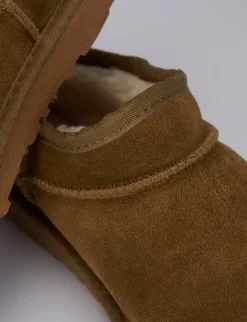 Stivaletti tacco 1cm camoscio marrone