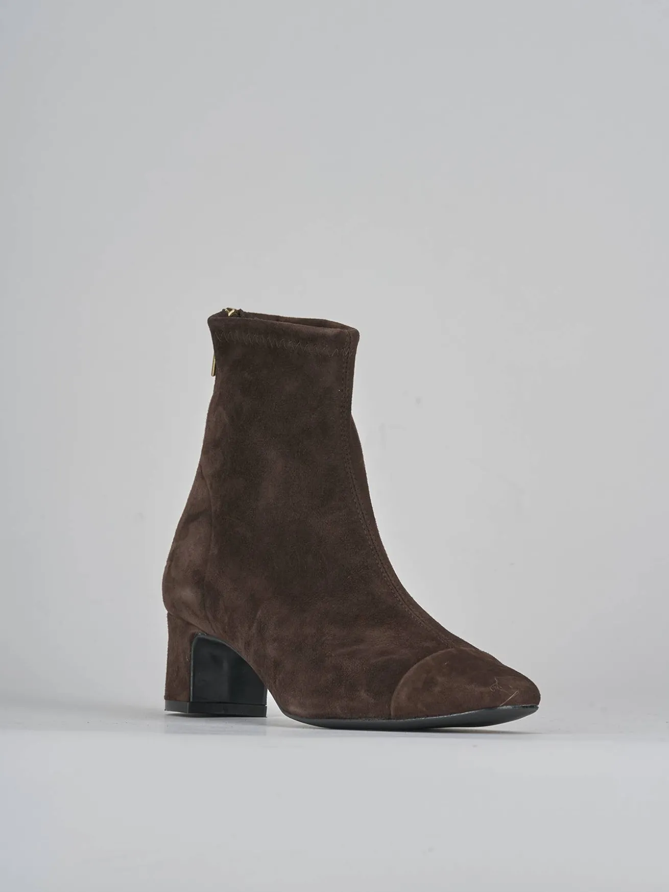 Stivaletti tacco 5cm camoscio testa