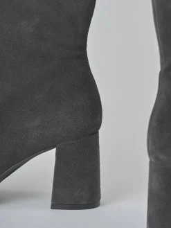 Stivaletti tacco 7cm camoscio grigio