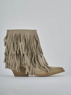 Stivaletti tacco 7cm camoscio beige