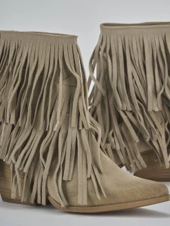 Stivaletti tacco 7cm camoscio beige