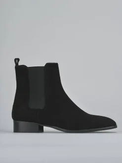 Stivaletti tacco 3cm camoscio nero