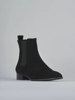 Stivaletti tacco 3cm camoscio nero