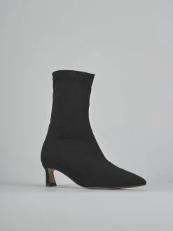 Stivaletti tacco 5cm camoscio nero