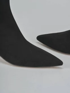 Stivaletti tacco 5cm camoscio nero