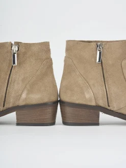 Stivaletti tacco 3cm camoscio marrone