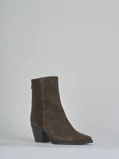 Stivaletti tacco 5cm camoscio testa