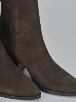 Stivaletti tacco 5cm camoscio testa