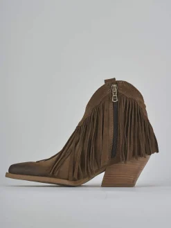 Stivaletti tacco 7cm camoscio marrone