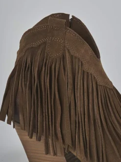 Stivaletti tacco 7cm camoscio marrone