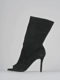 Stivaletti tacco 9cm camoscio nero