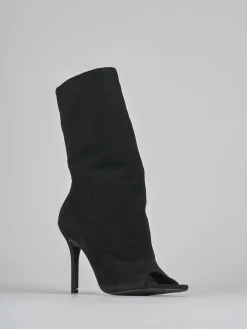 Stivaletti tacco 9cm camoscio nero