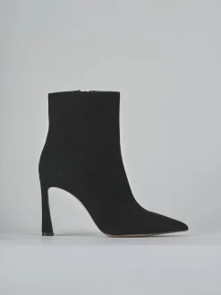 Stivaletti tacco 9cm camoscio nero