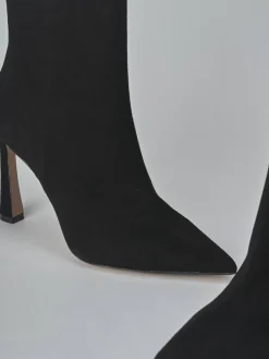 Stivaletti tacco 9cm camoscio nero