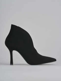 Stivaletti tacco 7cm camoscio nero