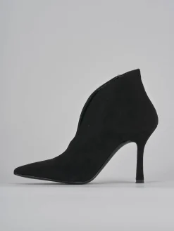 Stivaletti tacco 7cm camoscio nero